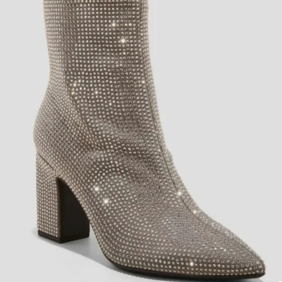 a new day Sparkling Silver Heeled Boots - Picture 3 of 10